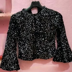 Black Glitter Top