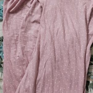 Baby Pink Night Dress Lower Tshirt For Women ♥️