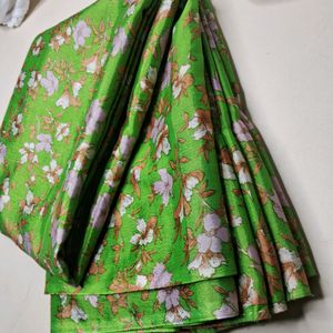 Floral Printed Silk Saree