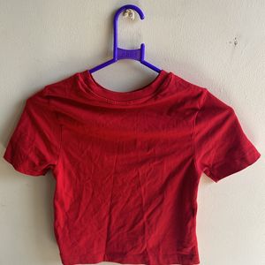 Red Crop Tshirt