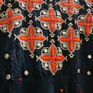 DA Kurti New Black And Orange Embroidery 😍