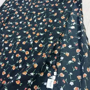 Woman Black Floral Fantasy Skirt