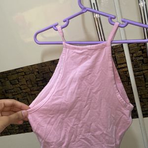 h&m pink crop tank top