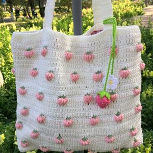 Crochet Strawberry 🍓 Tote Bag 🌷