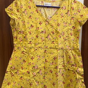 Rich Floral Yellow Top-summer Sale