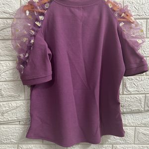 Lilac Organza Sleeve Top