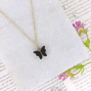 BLACK 🖤 BUTTERFLY PENDANT NECKLACE