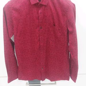 Partywear Printed Red Shirt