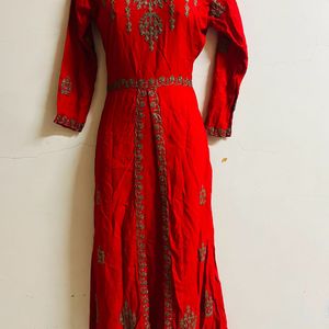 Red Designer Festival Wear Gown