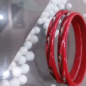 Beautiful Red Regular Bangles