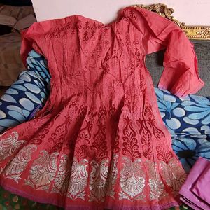 Unstich Embroidered Anarkali Suit