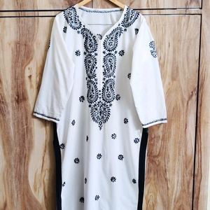 Black Chikenkari Work Kurti Size-46