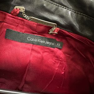 CALVIN KLEIN Leather Biker Jacket