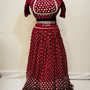 Dark Pink Colour Heavy Work Lehenga