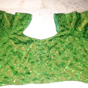 like new green color brocade blouse