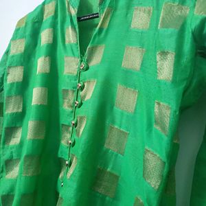 Kurta Top For Women Fluorescent Green Coloured