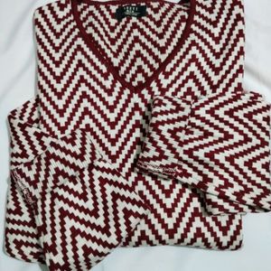 Women Chevron Print Sweatshirt