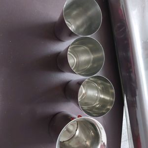 4 Stainless Steel Glasses In 3 Design