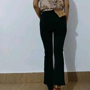 Super Stretchable Bootcut Black Pant For Women