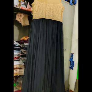 Golden Black Ethnic Gown