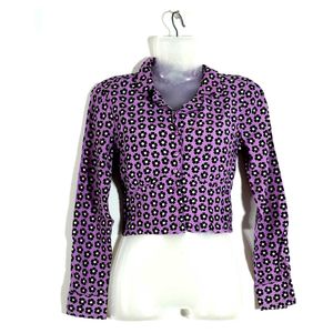 Purple Printed Crop Top For Women's