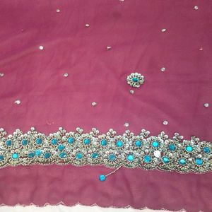 Saree Latkan Full Stone & Golden beads