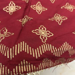 Beautiful Red Golden Kurta For Festivals Sleeveles