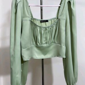 Ruched Satin Top