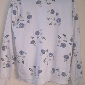 White Floral Sweatshirt