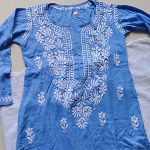 Powder Blue CLR Premium quality Lucknowi Plazopair