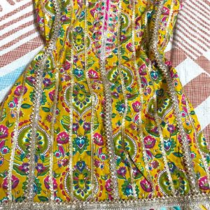 mustard yellow sharara suit