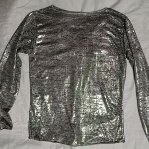 Silver Gray Full Sleeves Top