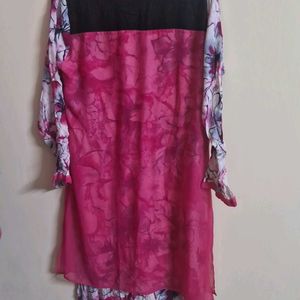 Pink Flowers Kurti