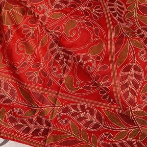 Katha Stitch Print Saree