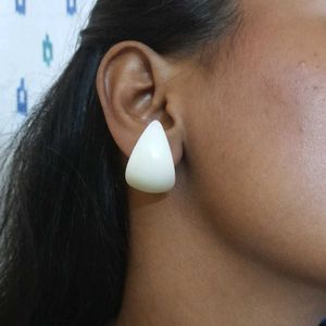 White Tear Drop Earrings