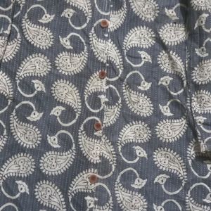 Katha Stitch Collared Kurti