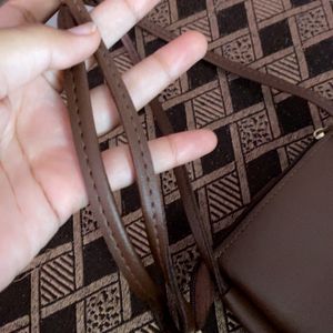 Brown Small Phone Crying And Accessories Bag