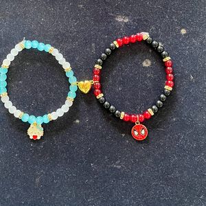 New Hello Kitty Vs Spiderman Couple Bracelet