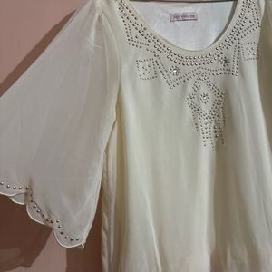 Glamorous Shine Cream Top