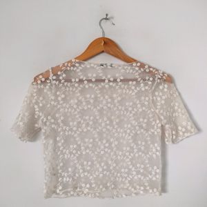 White Embroidery Top (Women's)