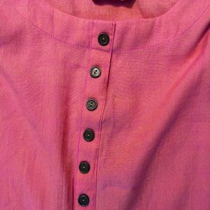 Coral Pink Slitted kurta