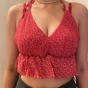 Cute Red Backless Top