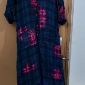 Pure Cotton A-line Kurti With Attached inner.