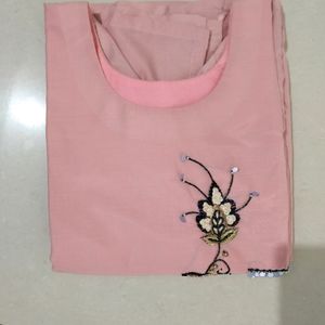 Baby Pink Handwork Kurti