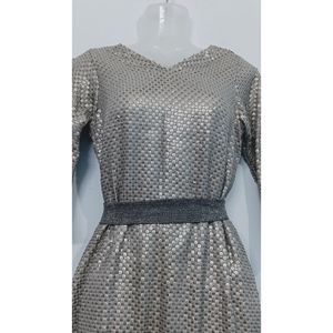 Sequence Dress Silver With Sparkle Belt And Plazo