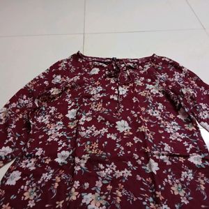 Maroon Top With Knot