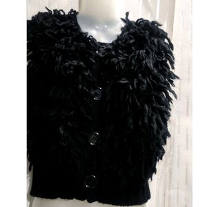 Black Thick Cardigan sweater For Women's