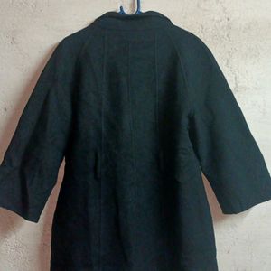 Beautiful Long Coat Black Short Sleeve