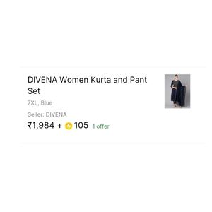 Divena Fancy Kurta Set With Dupatta *COTTON*