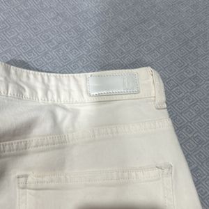 White Denim Flared Pants